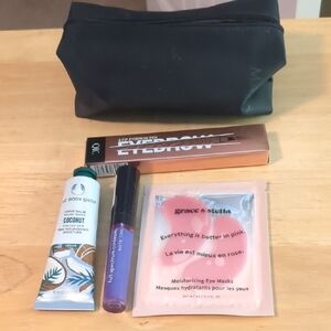 The Body Shop Coconut Hand Balm and Brow Kit with Purple Lip Gloss